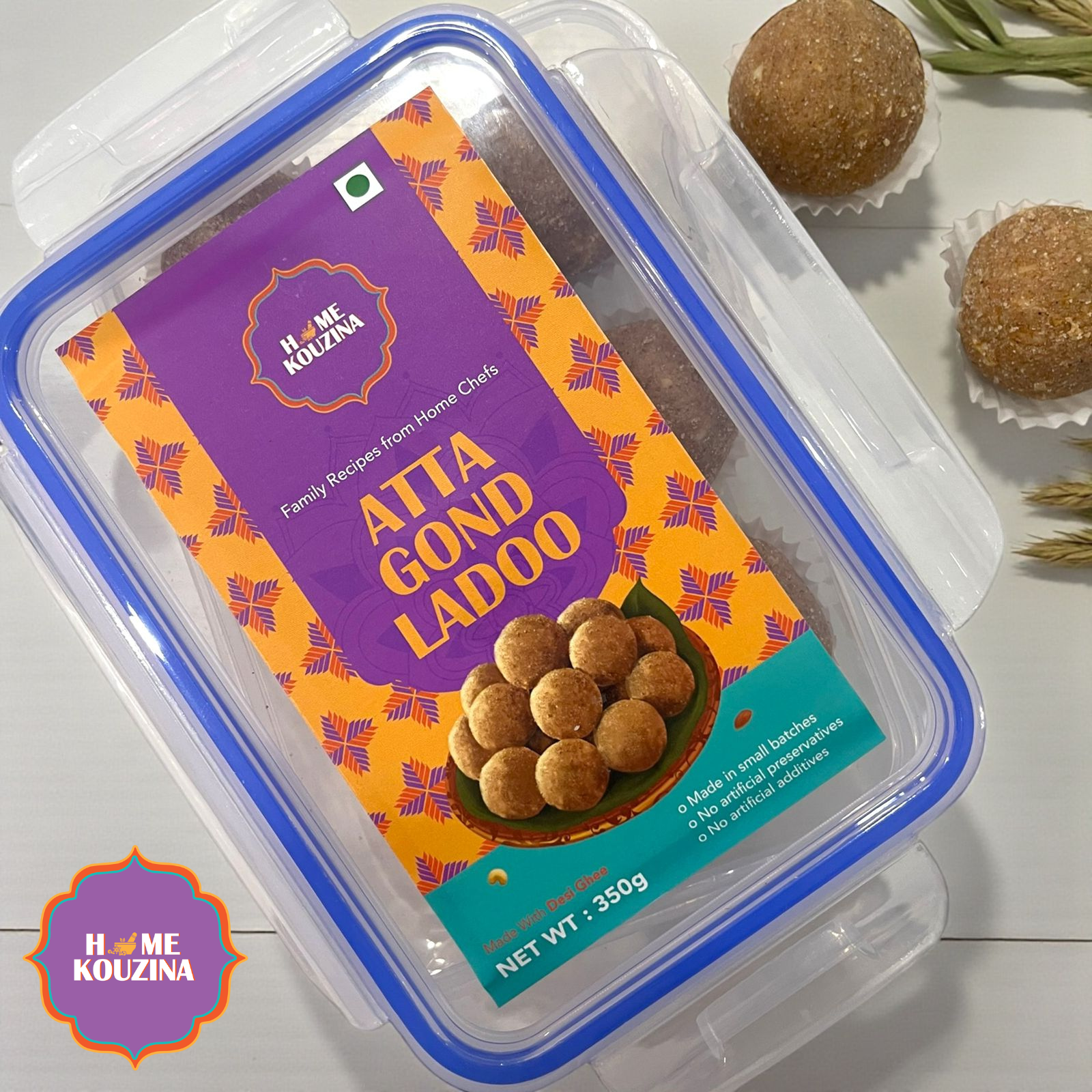 Atta Gond Nutritious Laddoo with Dry Fruits & Pure Desi Ghee