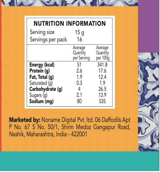 Back view of Recheado Masala jar showing nutritional information and ingredients on label