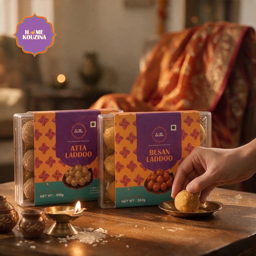 Besan & Atta Gond Laddoo Duo 24 Pieces (350g + 350g)