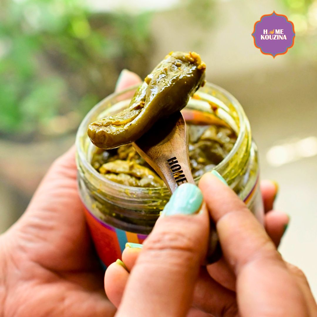 Bharwan Hari Mirch (Stuffed Green Chilli) Achaar